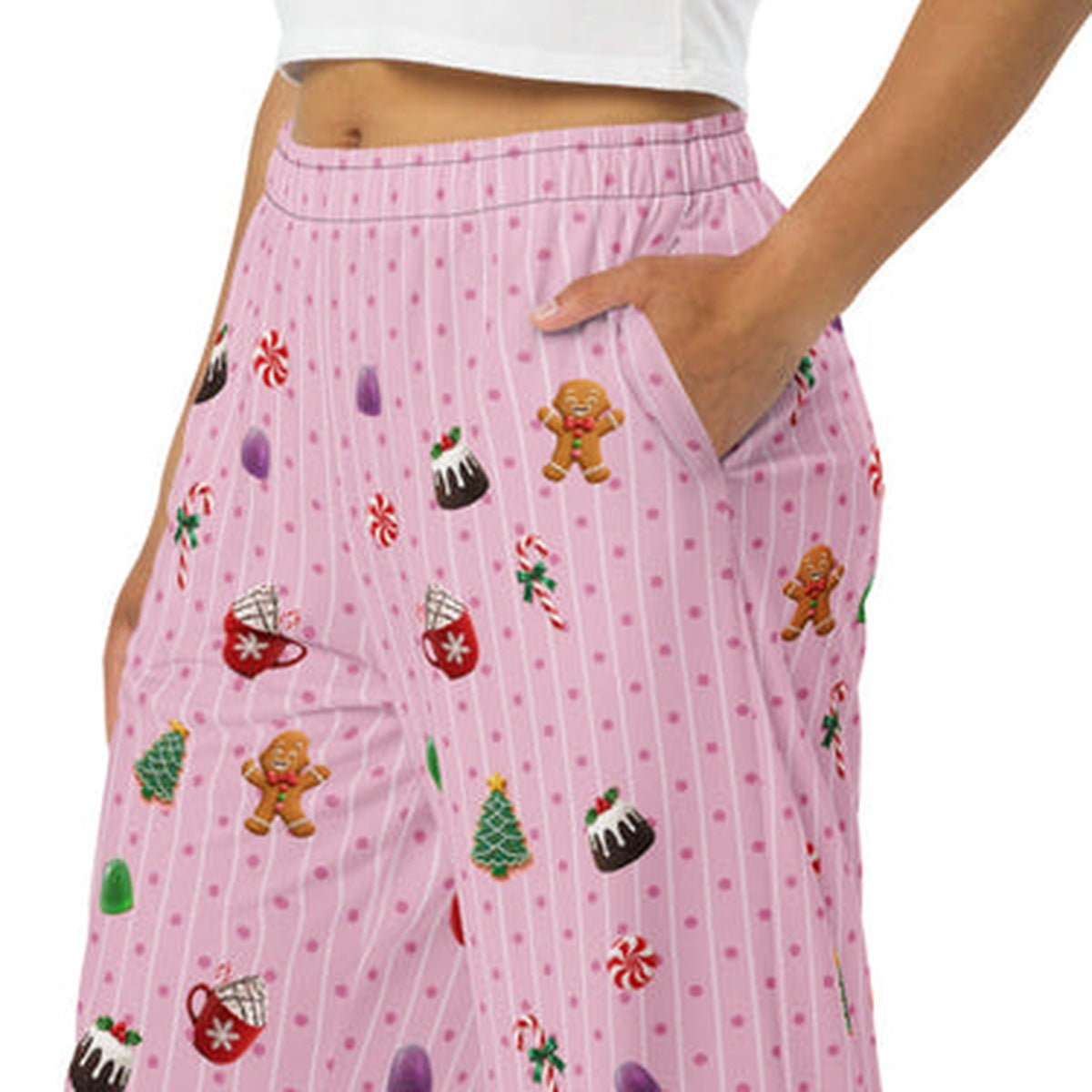 Sugar Plum Wide-Leg Pants by LQ side pocket and waistband close-up